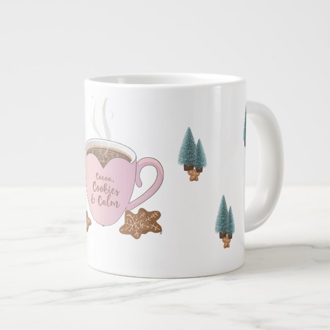 Cocoa, Cookies & Calm – Pastel Christmas CoT-Shirt Jumbo Mugg (Framsida höger)