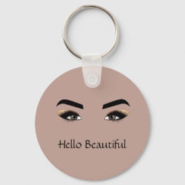 Cocoa Cream Brown Ögon Öga Lash Nyckelring