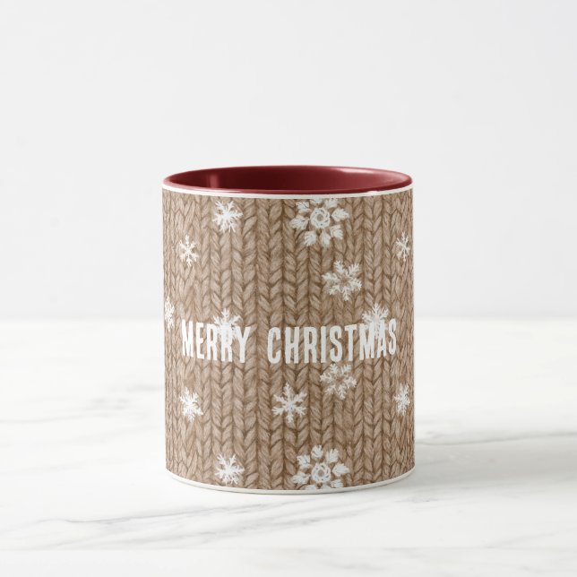 Cocoa Cream Snowflakes Christmas Mugg (Center)