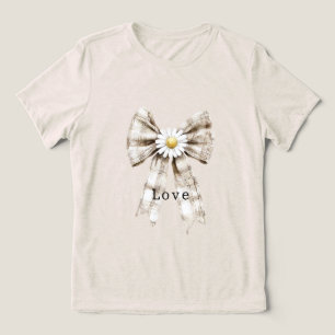 Cocoa Cream Vitt Båge Tusenskönor Blommor T Shirt