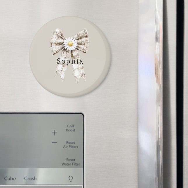 Cocoa Cream Vitt Båge Tusenskönor   Magnet (In Situ (Fridge))