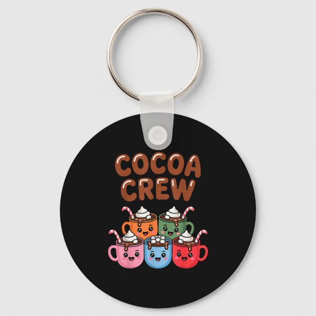 Cocoa Crew Cute Christmas Hot Chocolate Matching P Nyckelring (Framsida)
