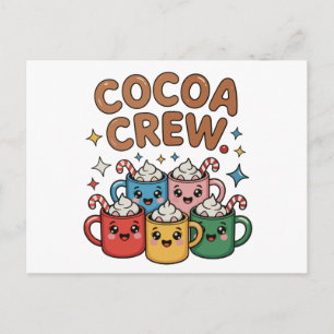 Cocoa Crew Varm Choklad Kawaii Jul Xmas Helg Vykort