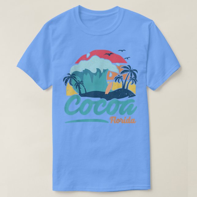 Cocoa Florida Beach Summer Surfing SunSet Handflat T Shirt (Design framsida)