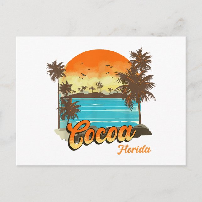 Cocoa Florida Beach Summer Vacation Handflatan Sun Helg Vykort (Framsida)