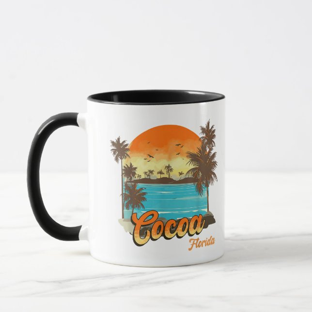 Cocoa Florida Strand Sommarsemester Palm Solnedgån Mugg (Vänster)