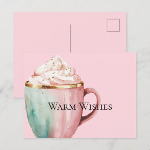 Cocoa Gold Rodnad Rosa Mint Varmaste Önskningar Vykort
