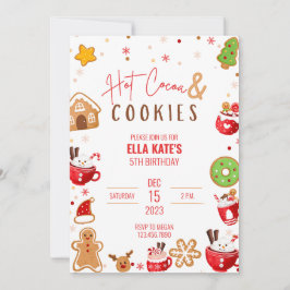 Cocoa och Cookie Jul Födelsedagsfest Inbjudningar