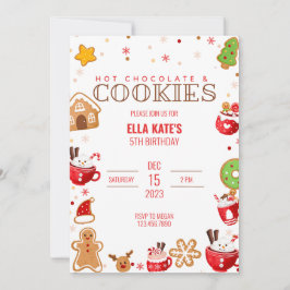 Cocoa och Cookie Jul Födelsedagsfest Inbjudningar