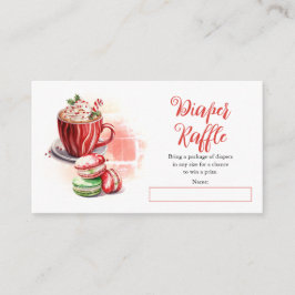 Cocoa och Macarons Tjej Bebis Shower Blöja Lotteri Tilläggskort