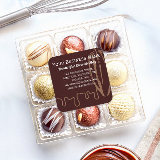 Cocoa Pod Chocolatier Chokladförpackningsetiketter Fyrkantigt Klistermärke