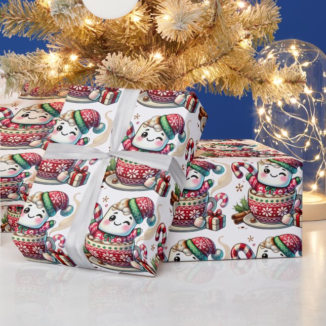 Cocoa Snuggle Marshmallow Inpackningspapper Presentpapper (Helgdagar)