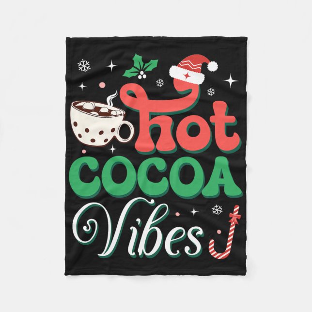Cocoa Vibes Med Godisstav Rolig Jul  Fleecefilt (Framsidan)