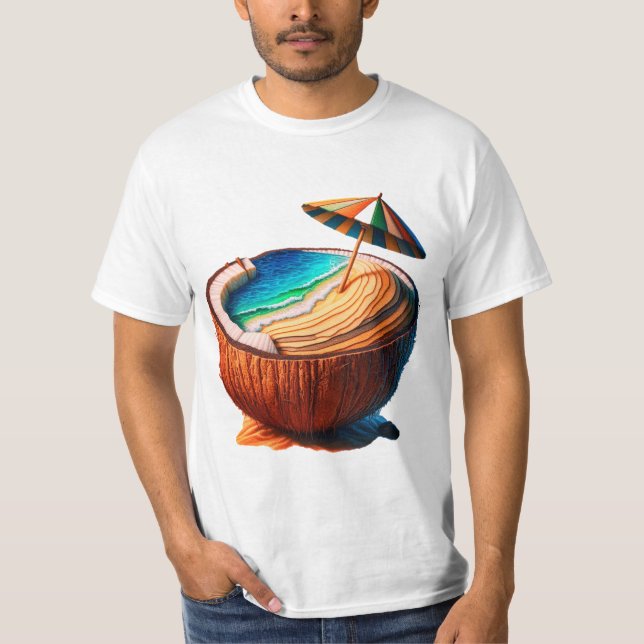 Cocoanut-stranden T Shirt (Framsida)