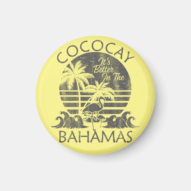CocoCay Bahamas Magnet Vacation Cruise Retro Beach (Framsidan)