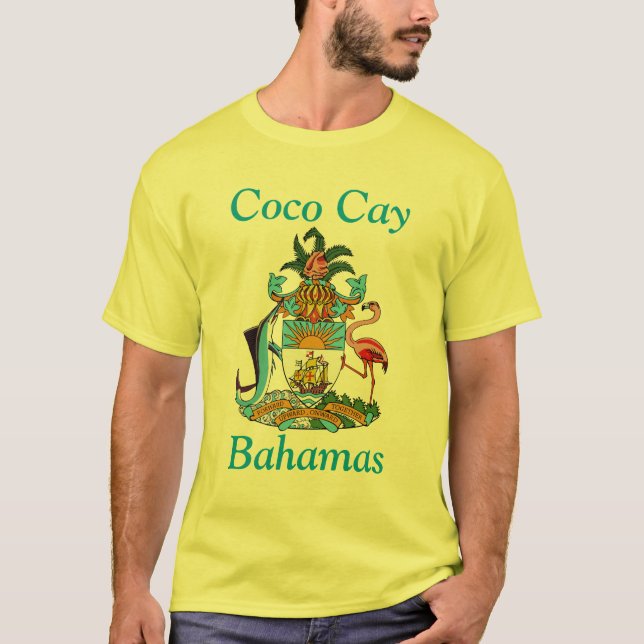 CocoCay, Bahamas med vapenskölden T-shirt (Framsida)