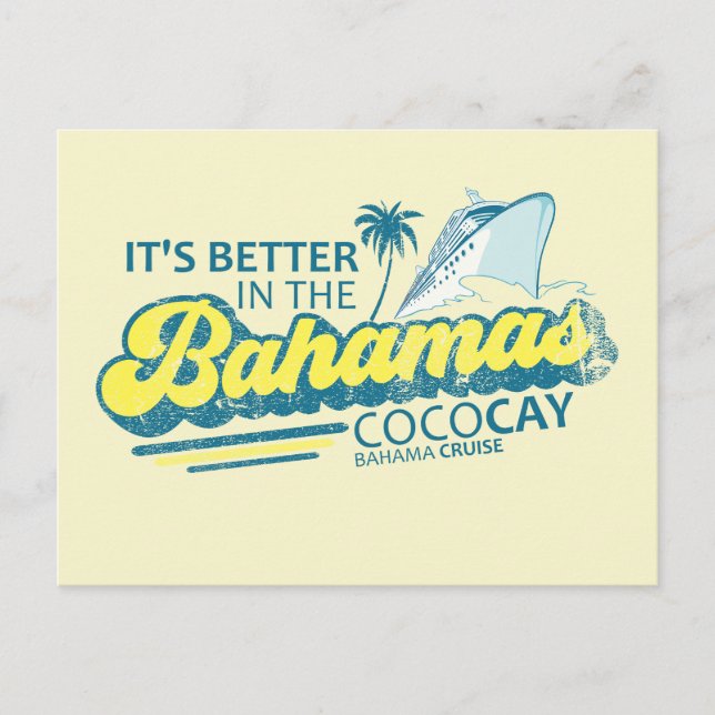 CocoCay Bahamas Postcard Vacation Cruise Vykort (Framsida)