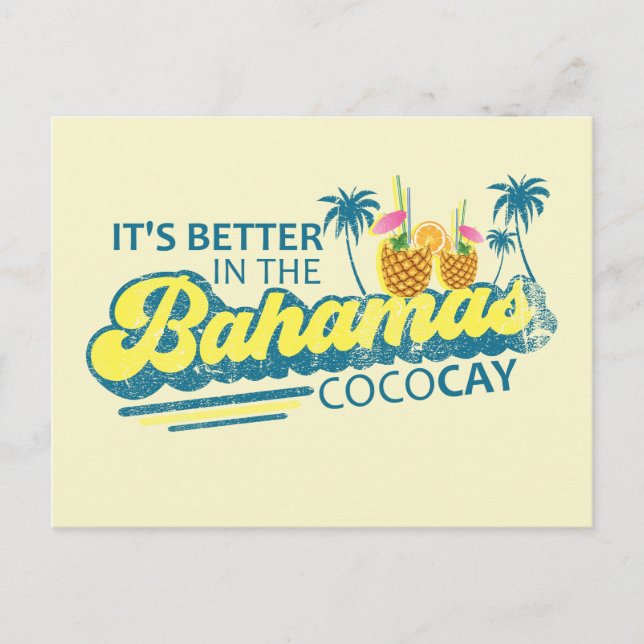 CocoCay Bahamas Postcard Vacation Cruise Vykort (Framsida)
