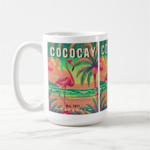 CocoCay Bahamas Retro Flamingo Souvenir 1950-talet Kaffemugg