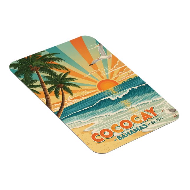 Cococay Bahamas Vintage resor Magnet (Högersidan)