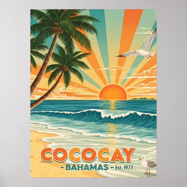 Cococay Bahamas Vintage resor Poster (Framsidan)