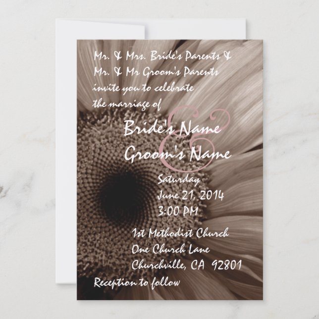 COCOCOA Gerber Daisy Wedding bjudande Inbjudningar (Framsida)