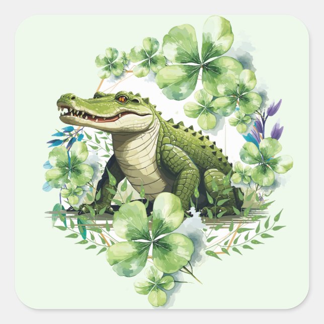 cocodrille  fyrkantigt klistermärke (Framsida)