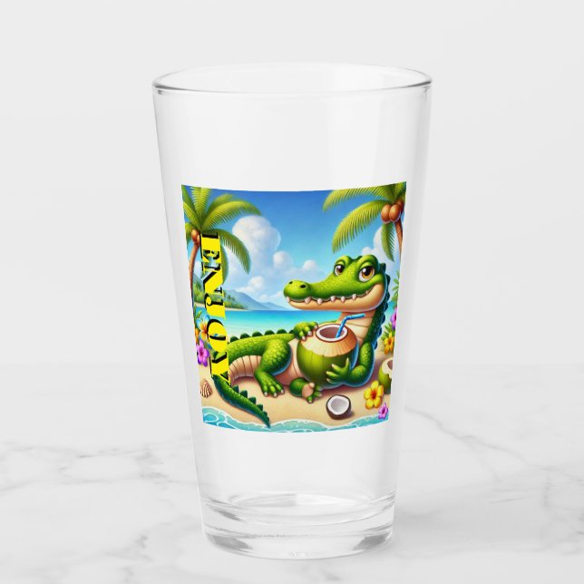 COCODRILLO MED COCO VATTEN GLASKOPP (Framsida)