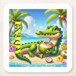 COCODRILLO MED COCO VATTEN UNDERLÄGG PAPPER KVADRAT
