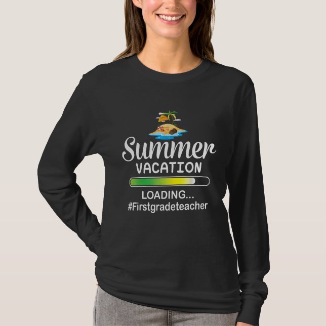 Coconut At Beach Summer Vacation Loading First Gra T Shirt (Framsida)