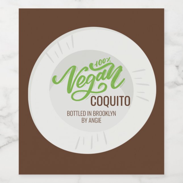 Coconut Beverage Classic Round Stick Vinflaska Etikett (Singel etikett)