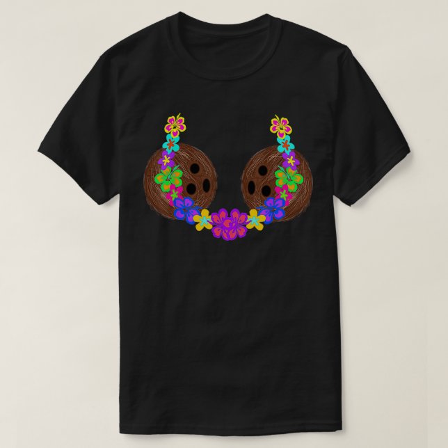 Coconut Bra Bikini Brassiere Bra Flower Chain Hawa T Shirt (Design framsida)