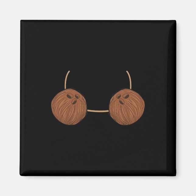 Coconut Bra Costume Cute Easy Food Halloween Gift Magnet (Framsidan)