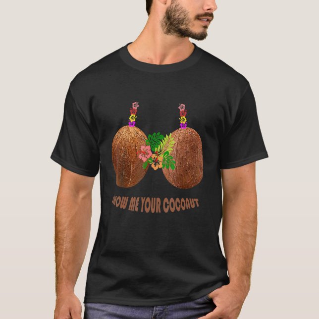 Coconut Bra Halloween Hawaiian Costume T Shirt (Framsida)