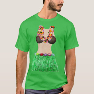Coconut Bra Lei Flowers Grass Skirt Coola Luau Par T Shirt