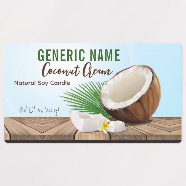 Coconut Candle Klistermärke (Design 1)