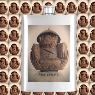 Coconut Carved Monkey Bank Retro Tiki Kitsch Fickplunta