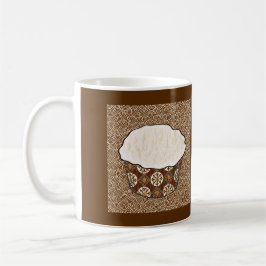 Coconut Cuptårta, japansk wirl-bakgrund Kaffemugg