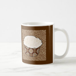 Coconut Cuptårta, japansk wirl-bakgrund Kaffemugg