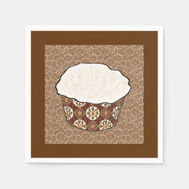 Coconut Cuptårta, japansk wirl-bakgrund Pappersservett (Framsidan)