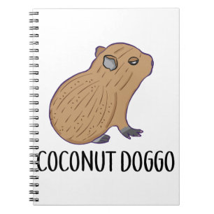 Coconut Doggo Capybara Cute Meme Kawaii Baby Anteckningsbok