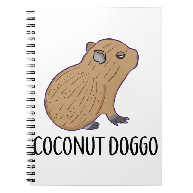 Coconut Doggo Capybara Cute Meme Kawaii Baby Anteckningsbok (Framsidan)