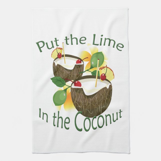 Coconut Drink Tiki Pub Towel Kökshandduk (Vertikal)