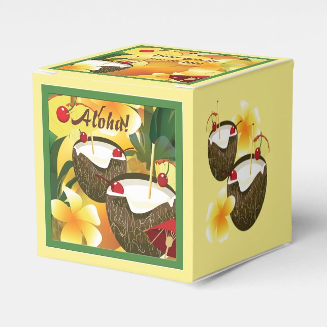 Coconut Drinks Luau Party Party Favoritbox Presentaskar (Framsidan Sidan)
