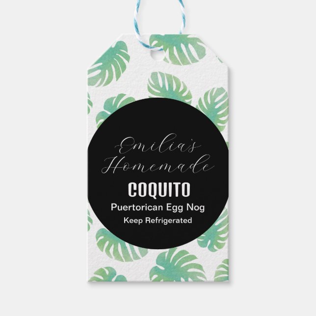 Coconut Egg nog Monstera Coquito Recipe Presentetikett (Framsidan)