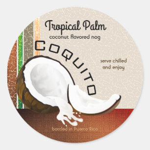 Coconut Fruit Coquito Runt Klistermärke