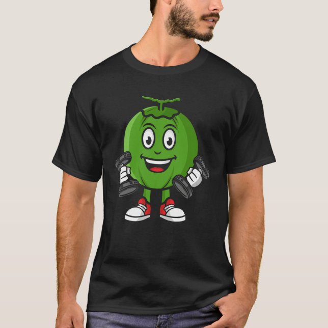 Coconut Fruit Costume Workout Bodybuilding Lift Gy T Shirt (Framsida)