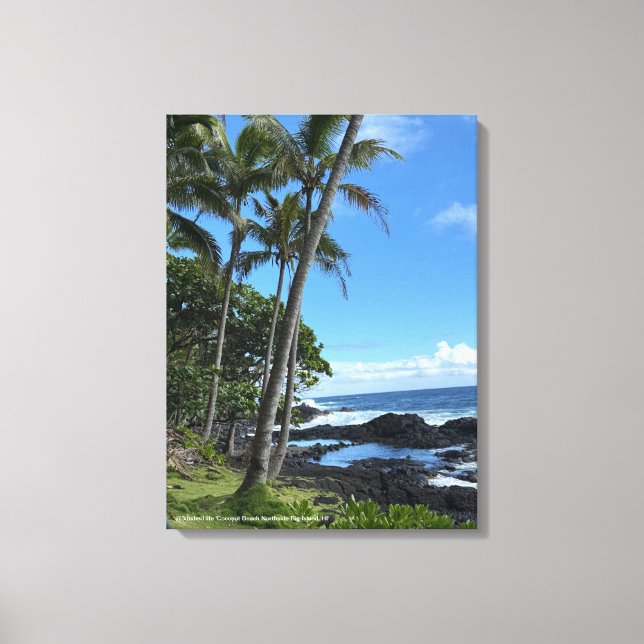 Coconut Handflatan Beach Hawaii Skriv ut @3dudes1l Canvastryck (Framsida)