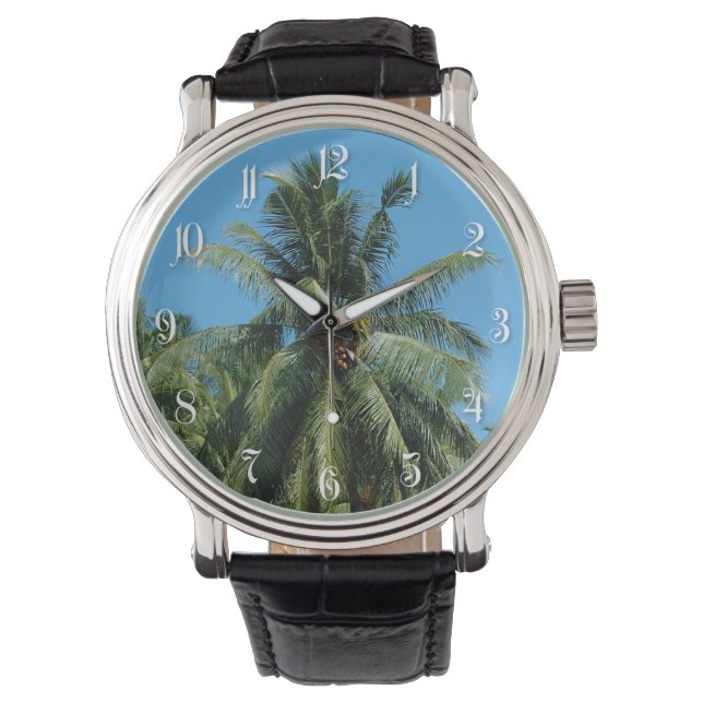 Coconut handflatan-träd armbandsur (Framsida)