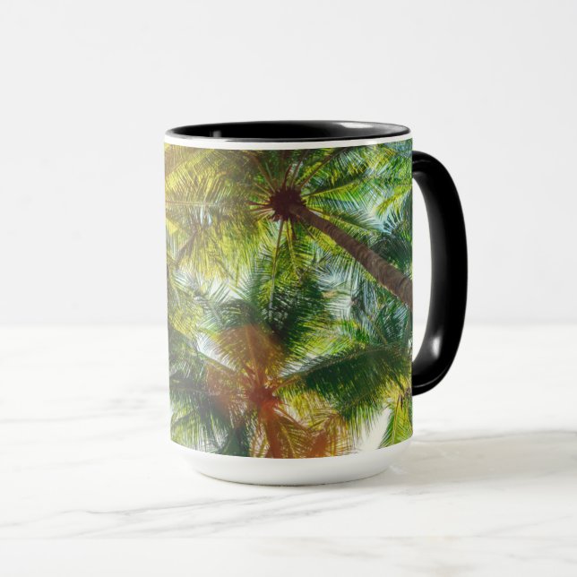 Coconut Handflatan träd på stranden Mugg (Framsida höger)